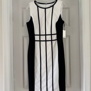 Calvin Klein B/W Geometric Midi Dress new with tags.
